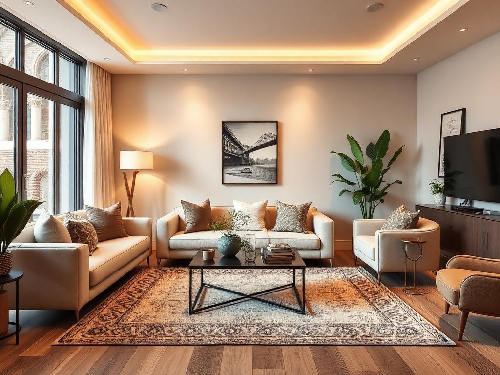 Modern Living Room virtual staging